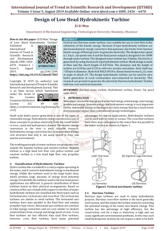 Design of Low Head Hydrokinetic Turbine