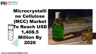 Microcrystalline Cellulose (MCC) Market To Reach USD 1,408.5 Million By 2026