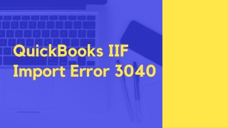 QuickBooks IIF Import Error 3040