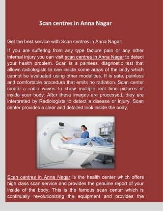 Best scan center in anna nagar