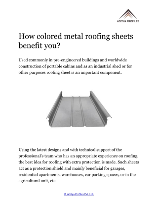 How colored metal roofing sheets benefit you?