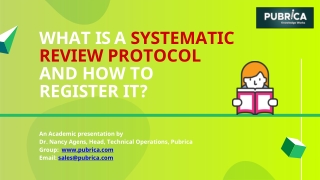 What is a systematic review protocol and how to register it? - Pubrica