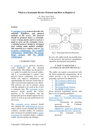 What is a systematic review protocol and how to register it? - Pubrica