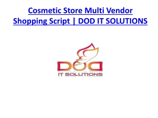 Cosmetic Store Multi Vendor Shopping Script | DOD IT SOLUTIONS