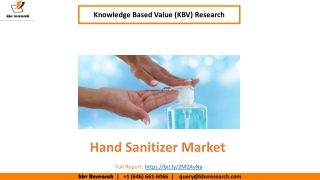 Hand Sanitizer Market size is expected to reach $3.65 billion by 2026 - KBV Research