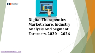 Digital Therapeutics Market In-depth Insights 2026 & Statistical Analysis With Top Vendors Dthera Sciences, Omada Health