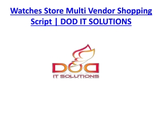 Watches Store Multi Vendor Shopping Script | DOD IT SOLUTIONS
