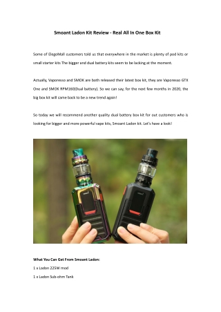 Smoant Ladon Kit Review - Real All In One Box Kit