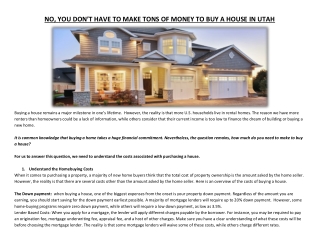 NO, YOU DON’T HAVE TO MAKE TONS OF MONEY TO BUY A HOUSE IN UTAH