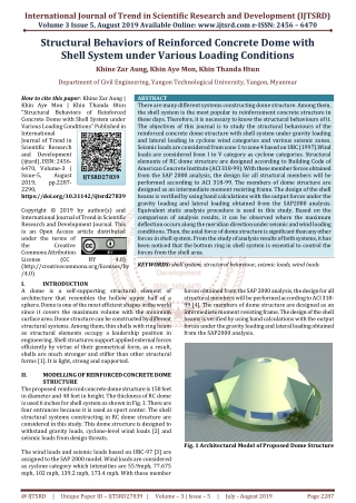 Structural Behaviors of Reinforced Concrete Dome with Shell System under Various Loading Conditions