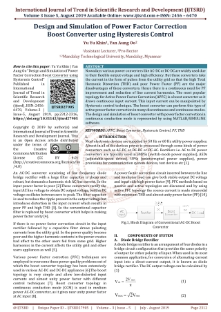 Design and Simulation of Power Factor Correction Boost Converter using Hysteresis Control