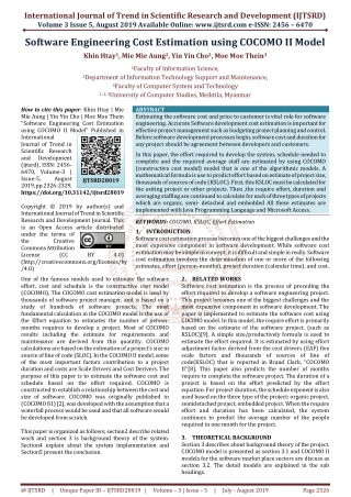 Software Engineering Cost Estimation using COCOMO II Model