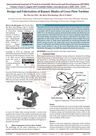 Design and Fabrication of Runner Blades of Cross Flow Turbine