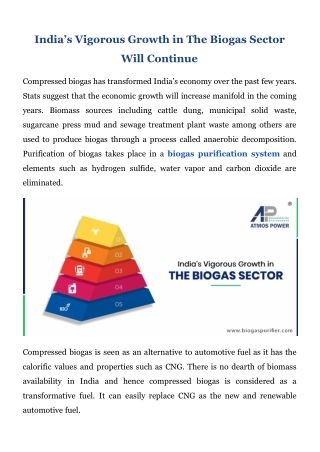 India’s Vigorous Growth in The Biogas Sector Will Continue