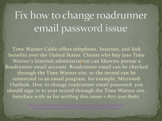 Resolve how to change roadrunner email password issue