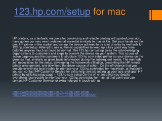 How to fix 123.hp.com/setup for mac problem