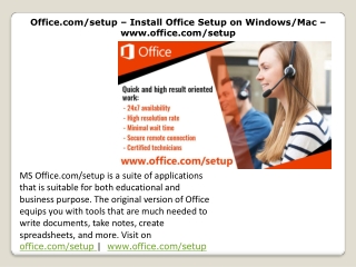 Office.com/setup – Install Office Setup on Windows/Mac – www.office.com/setup