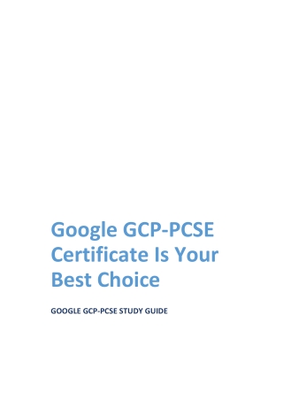 Google GCP-PCSE Certificate Is Your Best Choice