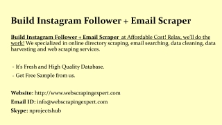 Build Instagram Follower   Email Scraper