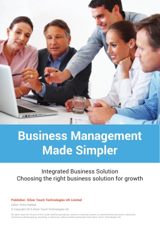 Integrated Business Solution Choosing the right business solution for growth