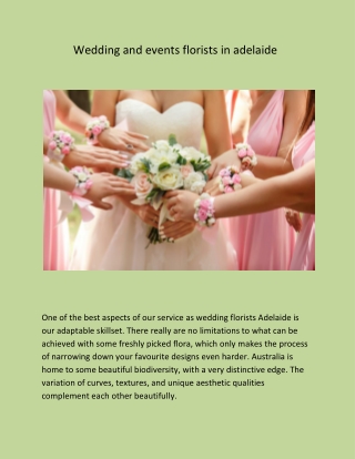 Wedding and events florists in adelaide