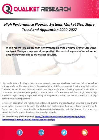 High Performance Flooring Systems Market Size,Share,growth rate,and Trend Analysis 2020-2027