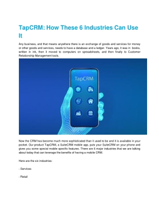 TapCRM: How These 6 Industries Can Use It