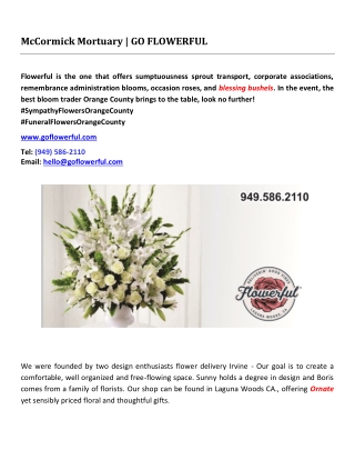 McCormick Mortuary | GO FLOWERFUL