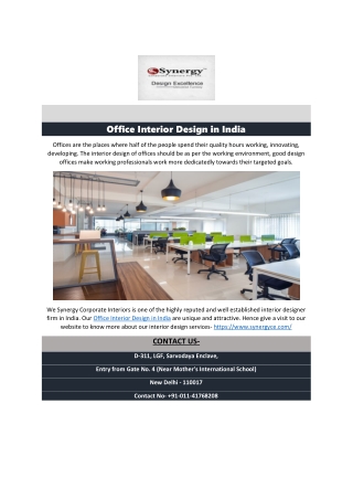 Office Interior Design in India