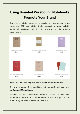 Using Branded Wirebound Notebooks Promote Your Brand