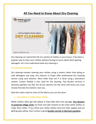 Best Dry Cleaners | Laundry Service in Discovery Gardens