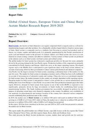 Butyl Acetate Market Research Report 2019-2025