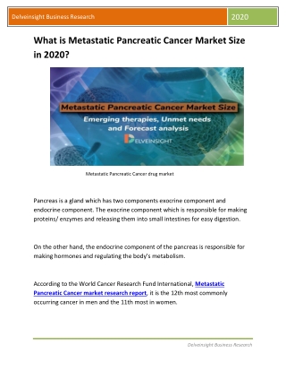 Metastatic Pancreatic Cancer Market Size