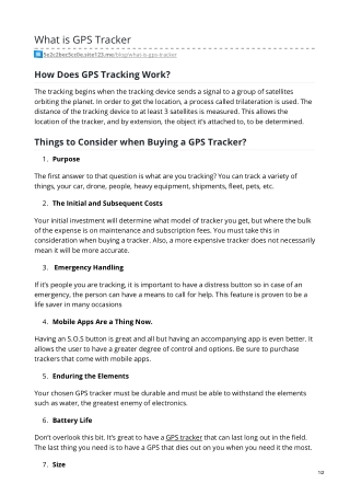 What is GPS Tracker