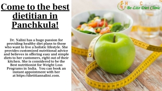 Come to the best dietitian in Panchkula!