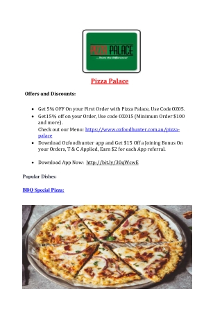 Pizza Palace Marion Road Mitchell Park, SA - 5% Off