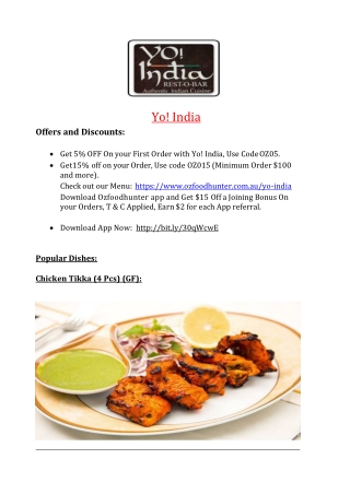 Yo india resto bar adelaide, SA - 5% Off