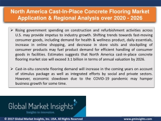 North America Cast-In-Place Concrete Flooring Market is expected to witness rapid escalation globally during 2020 - 2026