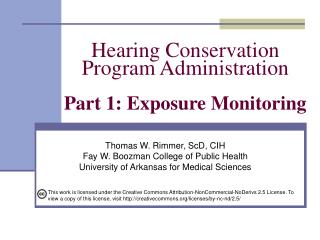 Hearing Conservation Program Administration Part 1: Exposure Monitoring