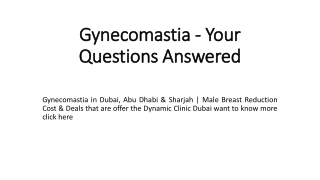 Gynecomastia - Your Questions Answered