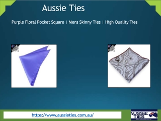 Purple Floral Pocket Square | Mens Skinny Ties | High Quality Ties