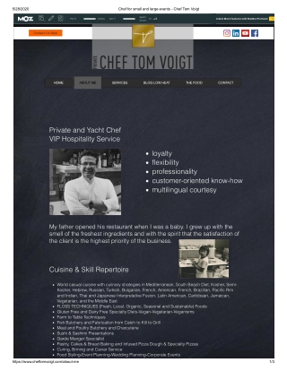 Chef for small and large events | Chef Tom Voigt