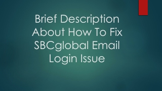 Simple Steps To Resolve sbcglobal.net email login