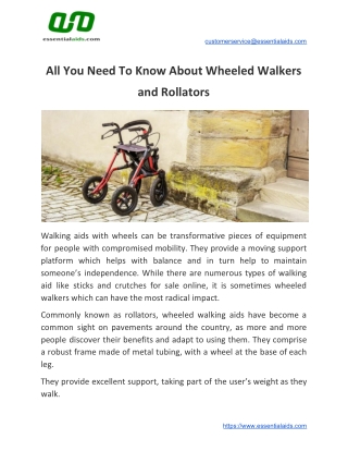 All You Need To Know About Wheeled Walkers and Rollators