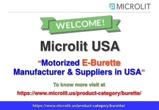 Motorized E-Burette Manufacturers in USA