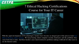 7 Ethical Hacking Certification Course for Your IT Career