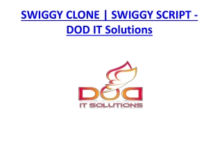SWIGGY CLONE | SWIGGY SCRIPT - DOD IT Solutions