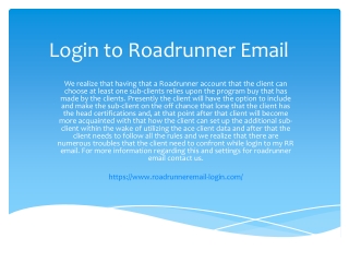 How to fix Login to Roadrunner Email problem
