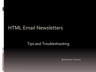 HTML Email Newsletters