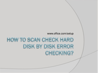 How To Scan Check Hard Disk by Disk Error Checking?